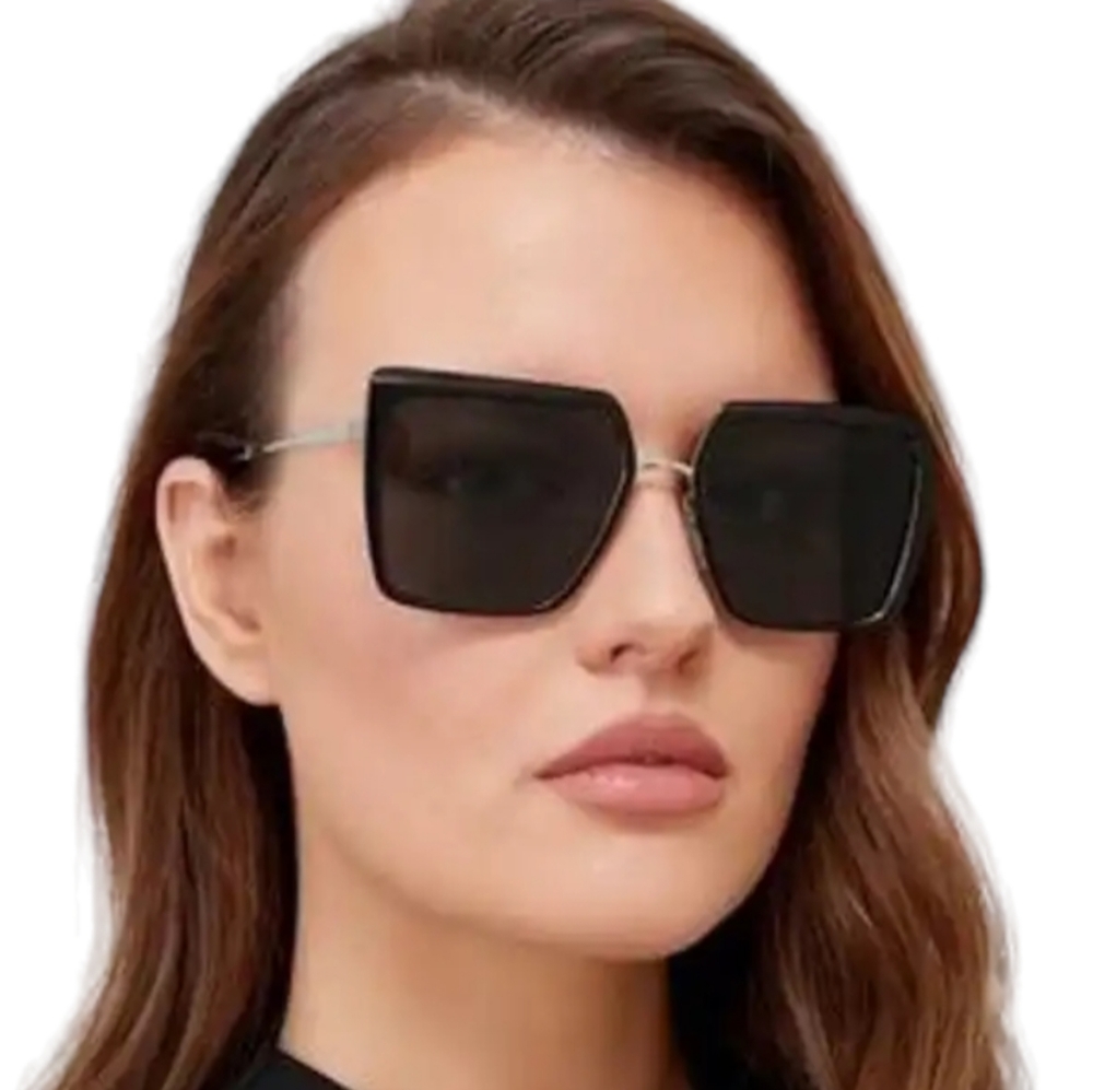 NWT PRADA women’s black and silver 0PR 58WS polarized sunglasses
